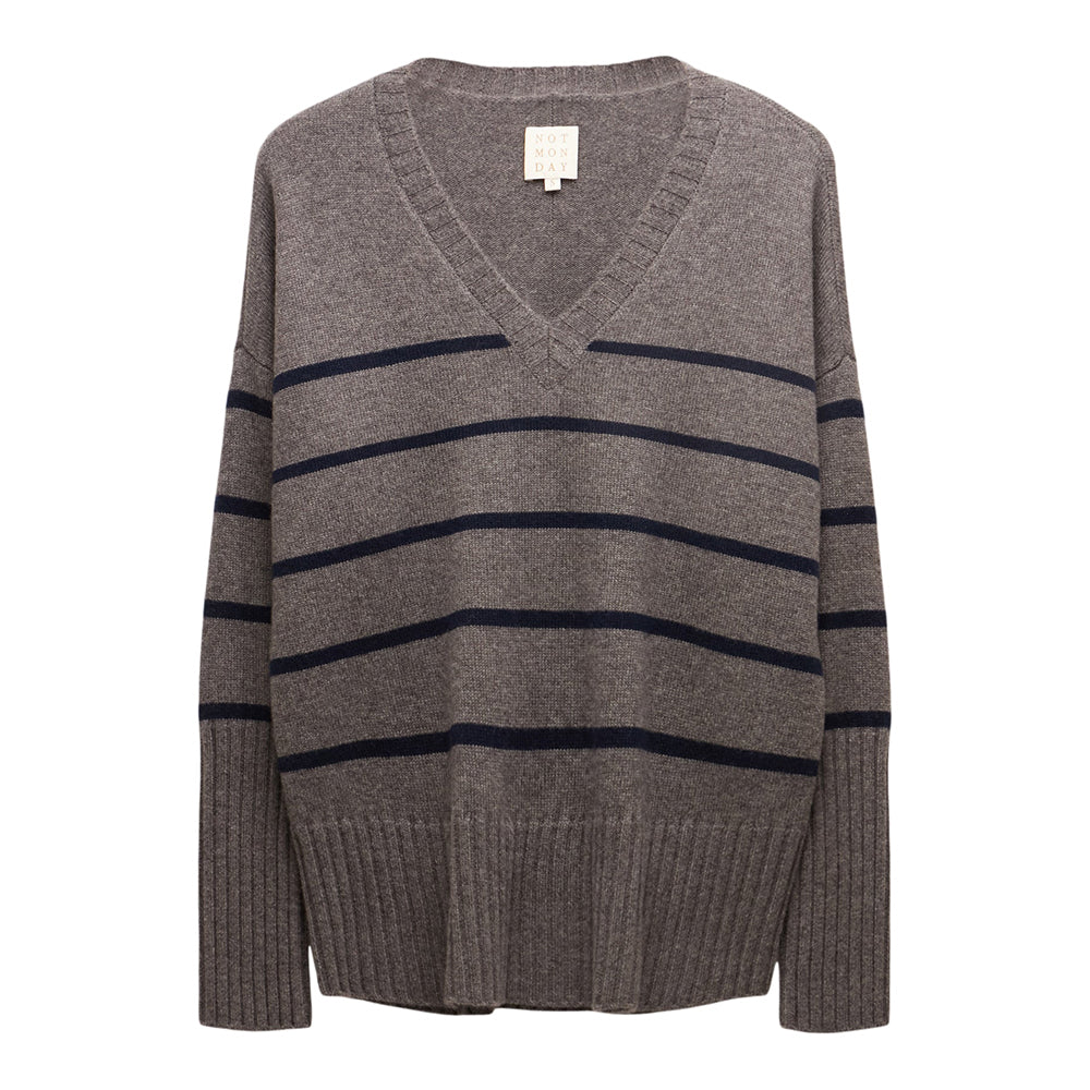 Ella Striped Vee Sweater