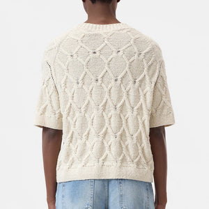 Cable Knit Short Sleeve Sweater